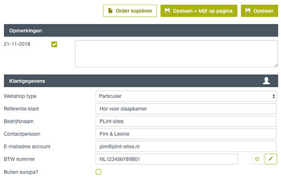 Beheeromgeving voor webshop Horren.com